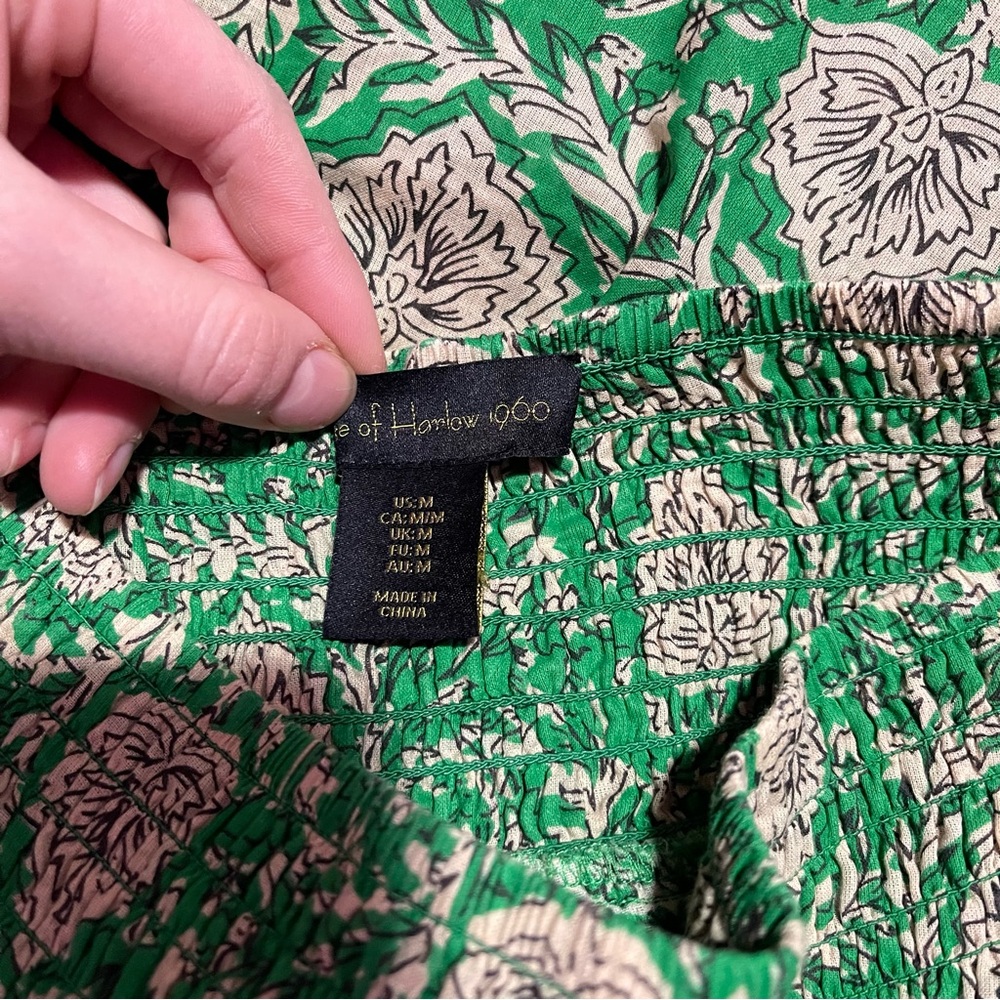 House of Harlow 1960 Tiered Floral Smocked Midi‎ Skirt Women’s Medium - Picture 8 of 10